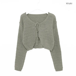 Ribbon Cropped Cardigan