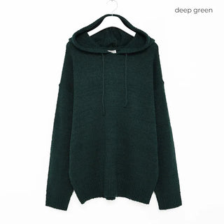 Oversized Boucle Hooded Knit
