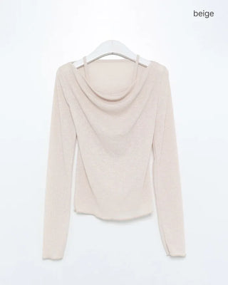 Drape neck T-shirt