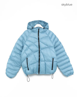Cross-quilted down jacket