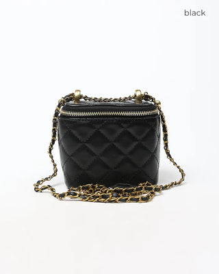 Gold Point Quilted Mini Vanity Bag