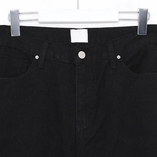 Slit Black Cotton Pants