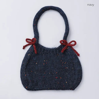 Ribbon bicolor mesh tote bag
