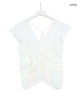Can-can volume sleeveless blouse