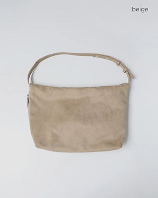 Suede drawstring shoulder bag