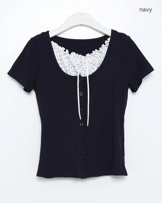 Dot Shirring Half Cardigan