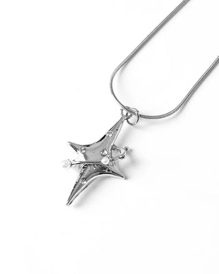 Cubic Star Silver Necklace