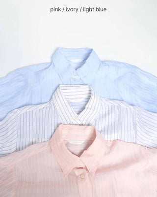 Organza Stripe Sheer Shirt