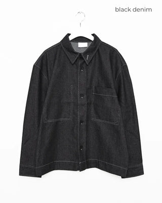 Non-washed denim shirt jacket