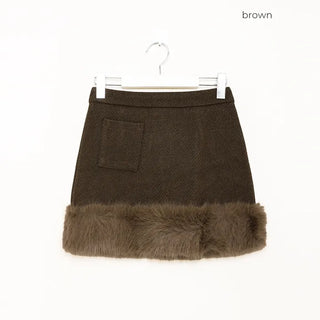 Hem fur mini skirt