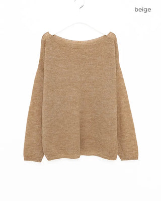 Boat neck loose fit knit