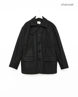 Wool button-up half coat