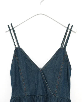 Smoked denim long dress