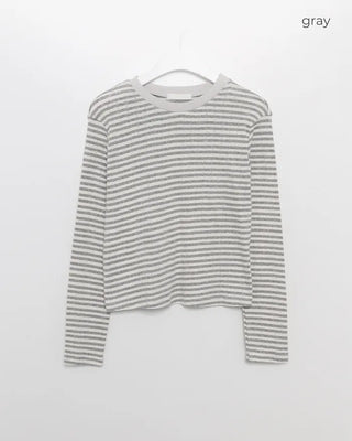Striped simple long-sleeved T-shirt