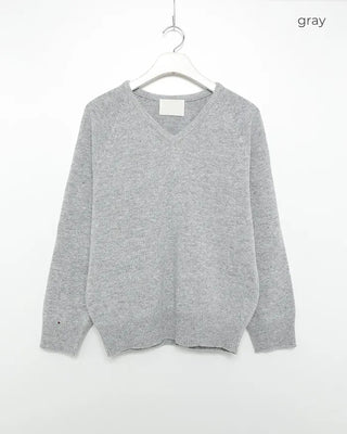 V-neck raglan knit