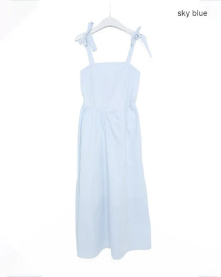 Ribbon flared long skirt