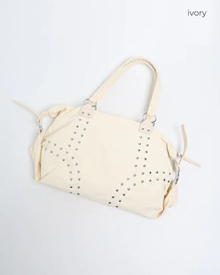 Double rivet line shoulder bag