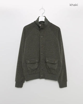 High-neck big button point cardigan