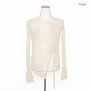 Asymmetrical Shirring T-Shirt