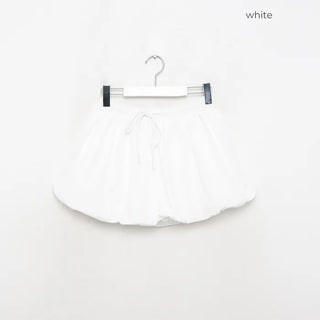 Waist draw balloon mini skirt