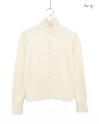 Zip-button knit cardigan