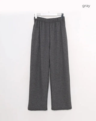 Striped wide-leg easy pants