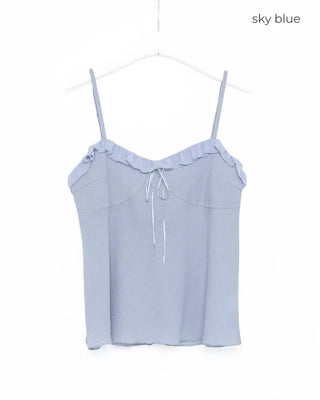 Frilled tie sleeveless dress