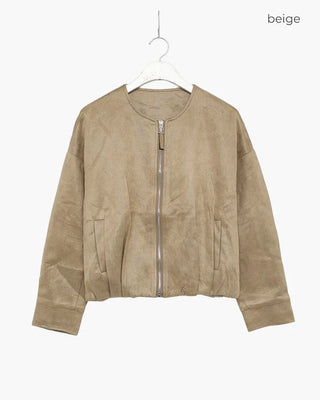 Suede crop jacket