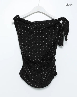 Polka dot off-shoulder blouse