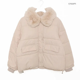Fur Collar Padded Jumper