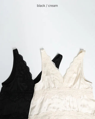 Lace V-neck mini dress