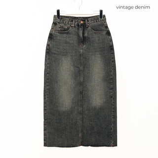 Denim long skirt