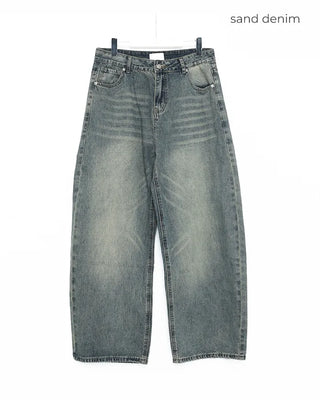 Basic wide-leg denim pants