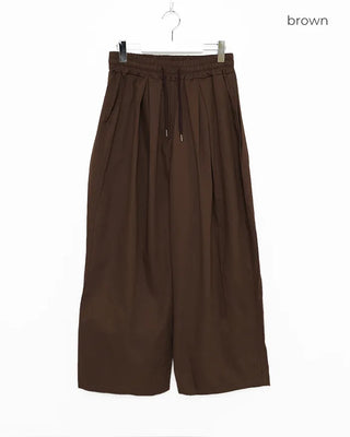 Twill balloon wide pants