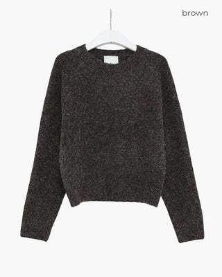 Round neck raglan knit