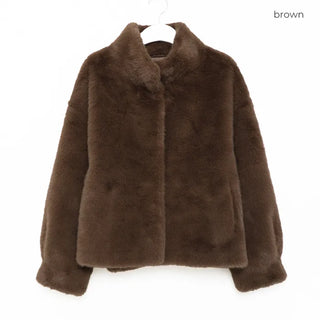 High-neck fur jacket