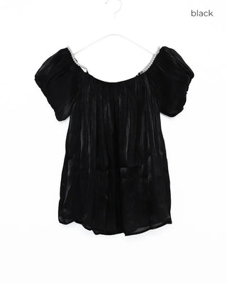 Pearl puff blouse
