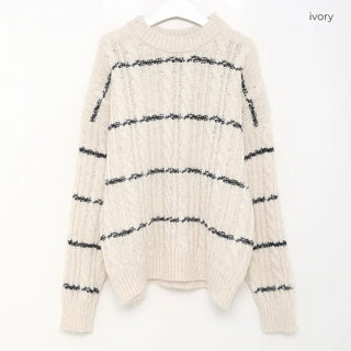Wool oversized striped knit