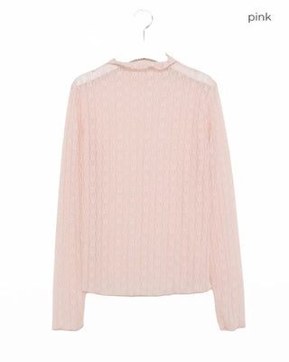 Flower sheer layered T-shirt