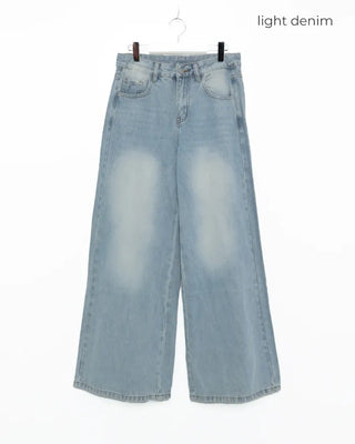 Wide denim pants