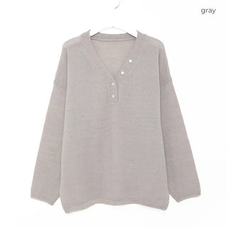 Half-open button knit