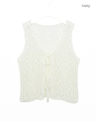 Crochet knit vest