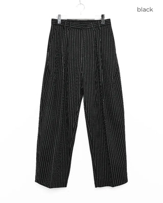 Striped Curved Tuck Slacks