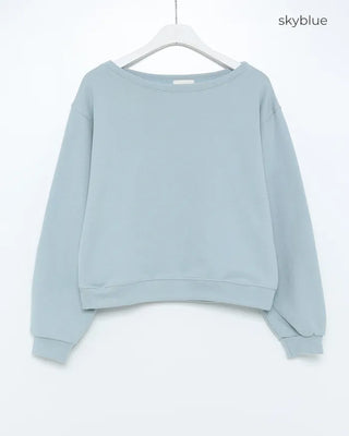 Basic One-Shoulder Crop Sweatshirt