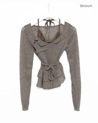 Layered ruffle knit