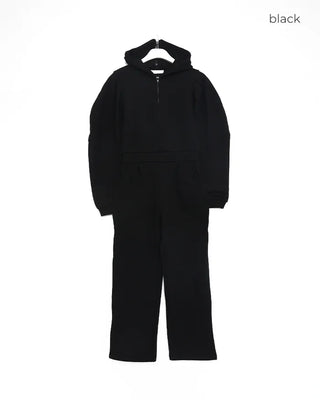 Brushed Half-Zip Jumpsuit