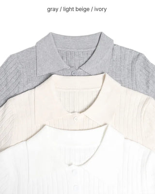 Cable knit short-sleeved sweater