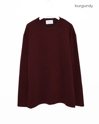 Ribbed round long-sleeve T-shirt