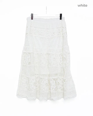 Knitted banded long skirt