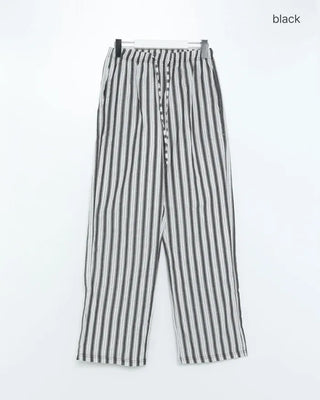 Wide-fit striped easy pants